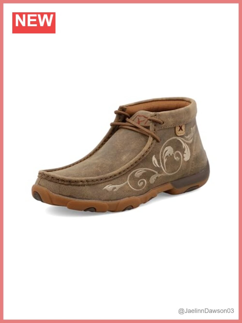 Twisted X Women's Full-Grain Leather Chukka Driving Moc Lace-Up Moccasin